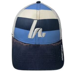 Howies Hockey Trucker Hat Blue White OS Snapback Mesh Adjustable Striped Logo